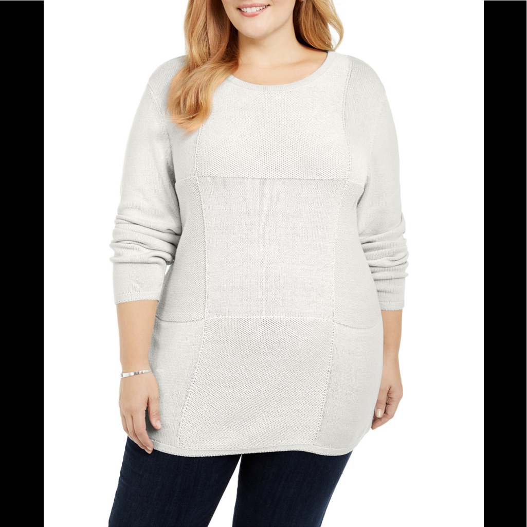 Karen Scott Knit Patchwork Sweater